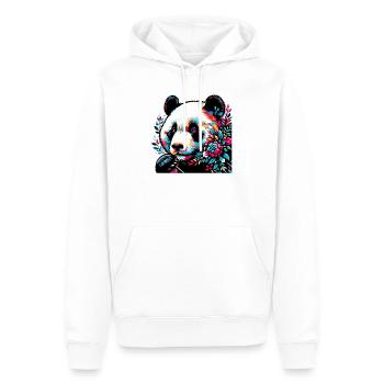 Panda - Männer Premium Bio Hoodie - Weiß - Vorne - Nico (187cm)