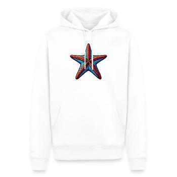 Étoile de mer - Sweat à capuche Premium bio Homme - blanc - Devant - Nico (187cm)