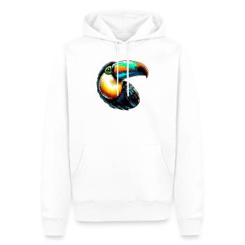 Toucan - Sweat à capuche Premium bio Homme - blanc - Devant - Nico (187cm)