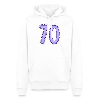 70. 70 JAHRE. 70. JAHRESTAG. 70-JÄHRIGES JUBILÄUM. - Männer Premium Bio Hoodie - Weiß - Vorne - Nico (187cm)