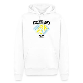 Mallorca – JGA unter Palmen - Männer Premium Bio Hoodie - Weiß - Vorne - Nico (187cm)