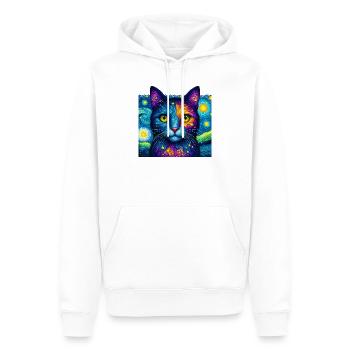 Cat - Men’s Premium Organic Hoodie - white - Front - Nico (187cm)