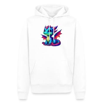 Dragon - Men’s Premium Organic Hoodie - white - Front - Nico (187cm)