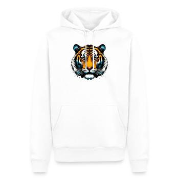 Tigre - Sweat à capuche Premium bio Homme - blanc - Devant - Nico (187cm)