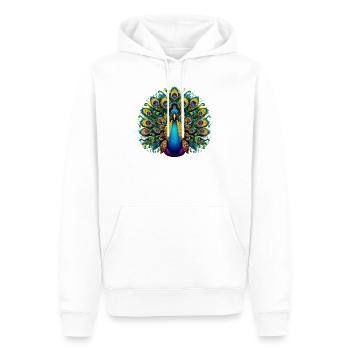 Paon - Sweat à capuche Premium bio Homme - blanc - Devant - Nico (187cm)