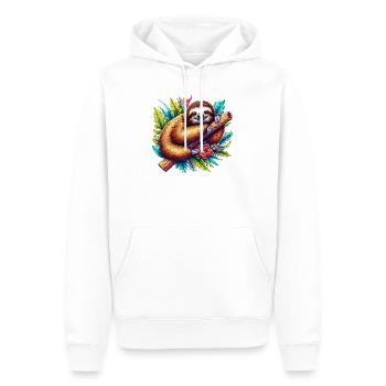 Paresse - Sweat à capuche Premium bio Homme - blanc - Devant - Nico (187cm)