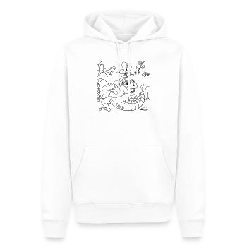 Iguana Jungle Coloring Page Hand Illustrated - Men’s Premium Organic Hoodie - white - Front - Nico (187cm)