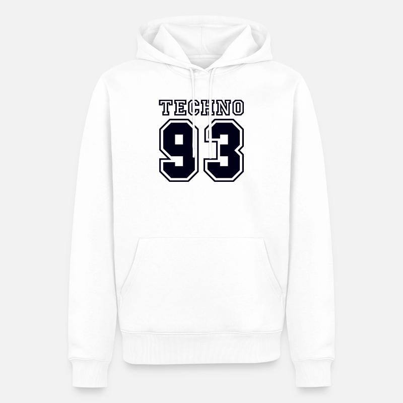 TECHNO 93 - Männer Premium Bio Hoodie - Weiß