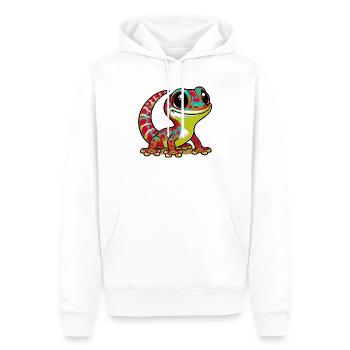 Gecko - Männer Premium Bio Hoodie - Weiß - Vorne - Nico (187cm)