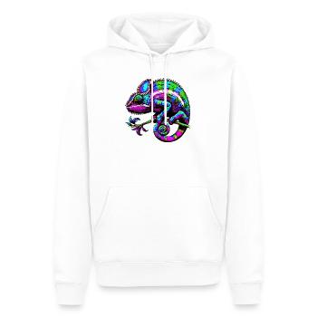 Chamäleon - Männer Premium Bio Hoodie - Weiß - Vorne - Nico (187cm)
