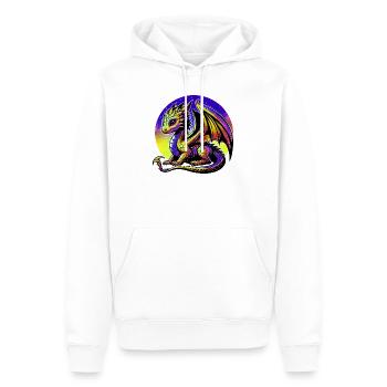 Dragon - Men’s Premium Organic Hoodie - white - Front - Nico (187cm)
