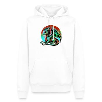 Dragon - Men’s Premium Organic Hoodie - white - Front - Nico (187cm)