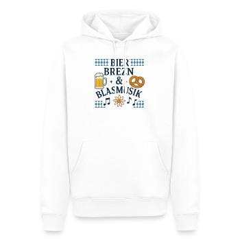 bier brezn und blasmusik - Männer Premium Bio Hoodie - Weiß - Vorne - Nico (187cm)