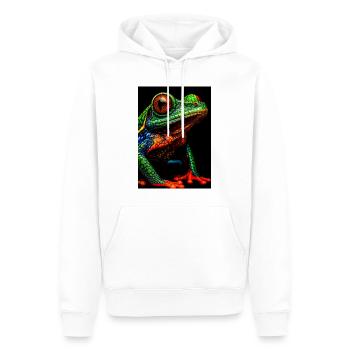Vivid Rainbow Tree Frog Illustration - Men’s Premium Organic Hoodie - white - Front - Nico (187cm)