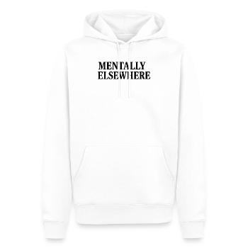 MENTALLY ELSEWHERE - Männer Premium Bio Hoodie - Weiß - Vorne - Nico (187cm)
