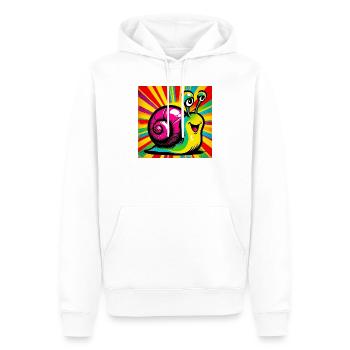 Escargot - Sweat à capuche Premium bio Homme - blanc - Devant - Nico (187cm)