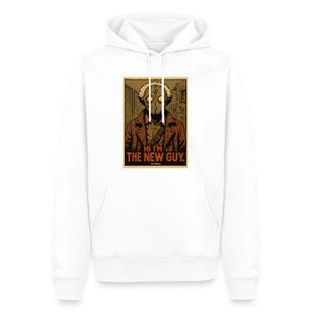 Hi ich bin der Neue – Maskierte Figur - Männer Premium Bio Hoodie - Weiß - Vorne - Nico (187cm)