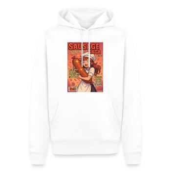 Sausage Saga Fake Comic Magazine Cook - Men’s Premium Organic Hoodie - white - Front - Nico (187cm)