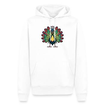 Peacock Bird Halloween Comic Funny - Men’s Premium Organic Hoodie - white - Front - Nico (187cm)