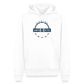 Alabama USA emblem - Men’s Premium Organic Hoodie - white - Front - Nico (187cm)