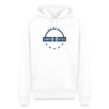 Hawaii USA Emblem - Männer Premium Bio Hoodie - Weiß - Vorne - Nico (187cm)