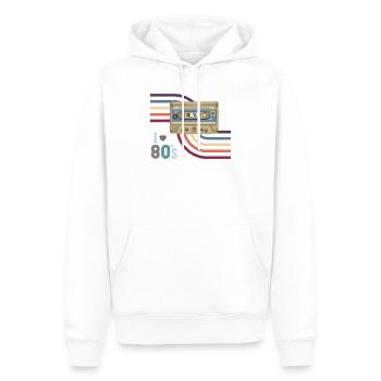 Kassettenliebe 80er Retro - Männer Premium Bio Hoodie - Weiß - Vorne - Nico (187cm)