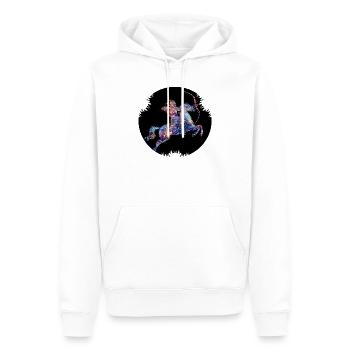 Constellation géométrique du Sagittaire - Sweat à capuche Premium bio Homme - blanc - Devant - Nico (187cm)