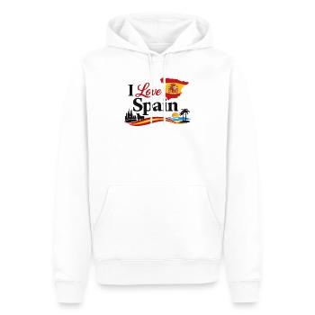 I Love Spain – Spanische Symbole und Farben - Männer Premium Bio Hoodie - Weiß - Vorne - Nico (187cm)