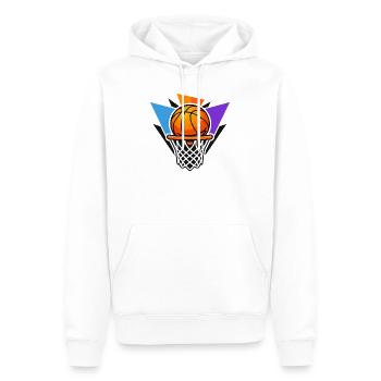 Basketball-Basketball-Basketball-Grafik-Dunk-Kunst - Männer Premium Bio Hoodie - Weiß - Vorne - Nico (187cm)