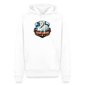 Suomi – Joutsen - Men’s Premium Organic Hoodie - white - Front - Nico (187cm)
