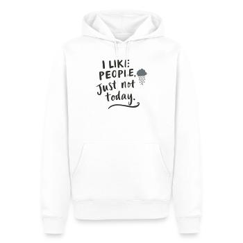 I like people – but not today - Men’s Premium Organic Hoodie - white - Front - Nico (187cm)