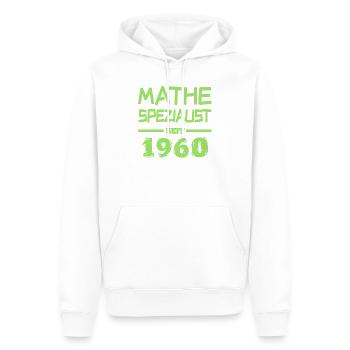 Mathe 1960 - Männer Premium Bio Hoodie - Weiß - Vorne - Nico (187cm)