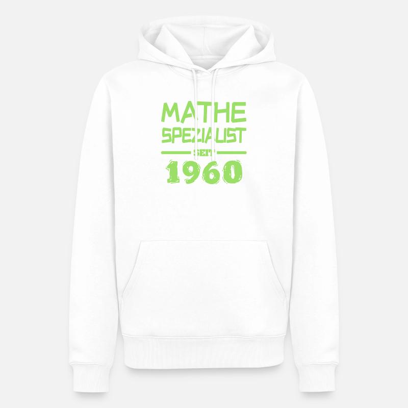 Math 1960 - Sweat à capuche Premium bio Homme - blanc