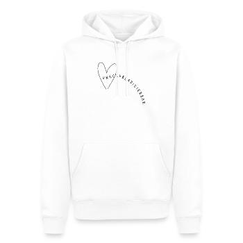 En retard mais super – Diction minimaliste avec humour - Sweat à capuche Premium bio Homme - blanc - Devant - Nico (187cm)