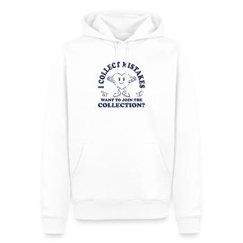 Je collectionne les erreurs – Dicto rétro comique flirt - Sweat à capuche Premium bio Homme - blanc - Devant - Nico (187cm)