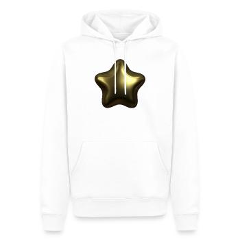 Ballon étoile métallique dorée - Sweat à capuche Premium bio Homme - blanc - Devant - Nico (187cm)
