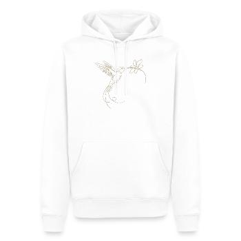 Silhouette minimaliste d’oiseau en vol - Sweat à capuche Premium bio Homme - blanc - Devant - Nico (187cm)
