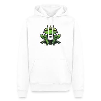 Couronne de tête de grenouille - Sweat à capuche Premium bio Homme - blanc - Devant - Nico (187cm)