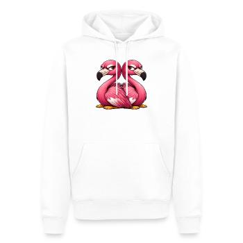Cute Flamingo Cartoon Friendship Twins Fun - Men’s Premium Organic Hoodie - white - Front - Nico (187cm)