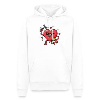Drôle de vœux de Saint-Valentin pour les hommes : menuisiers, - Sweat à capuche Premium bio Homme - blanc - Devant - Nico (187cm)