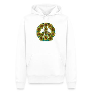 Couronne de tournesol en turquoise - Sweat à capuche Premium bio Homme - blanc - Devant - Nico (187cm)