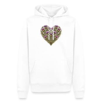 Thistle Heart Botanischer Druck - Männer Premium Bio Hoodie - Weiß - Vorne - Nico (187cm)