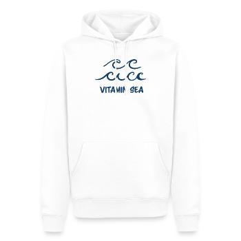 Vitamin Sea Ocean Waves Minimal Beach Design - Männer Premium Bio Hoodie - Weiß - Vorne - Nico (187cm)