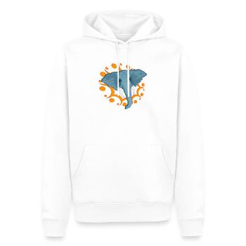 Blauer Elefant mit orangefarbenem Speichel - Männer Premium Bio Hoodie - Weiß - Vorne - Nico (187cm)