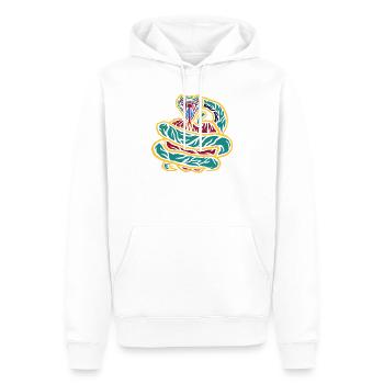 Gekringelte Schlange Neon - Männer Premium Bio Hoodie - Weiß - Vorne - Nico (187cm)