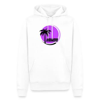 Miami Palmen Neon Retro - Männer Premium Bio Hoodie - Weiß - Vorne - Nico (187cm)