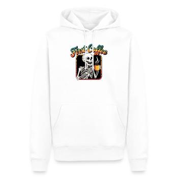 Erst Kaffee Skelett - Männer Premium Bio Hoodie - Weiß - Vorne - Nico (187cm)