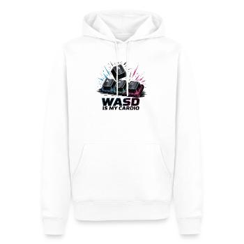 Lustiges Gaming Keyboard WASD mein Cardio Gamer - Männer Premium Bio Hoodie - Weiß - Vorne - Nico (187cm)