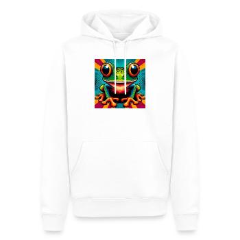 grenouille - Sweat à capuche Premium bio Homme - blanc - Devant - Nico (187cm)