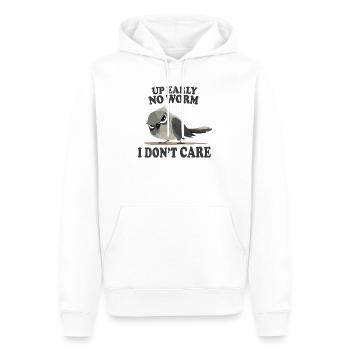 Debout tôt, pas de ver, je m’en fiche, oiseau drôle - Sweat à capuche Premium bio Homme - blanc - Devant - Nico (187cm)